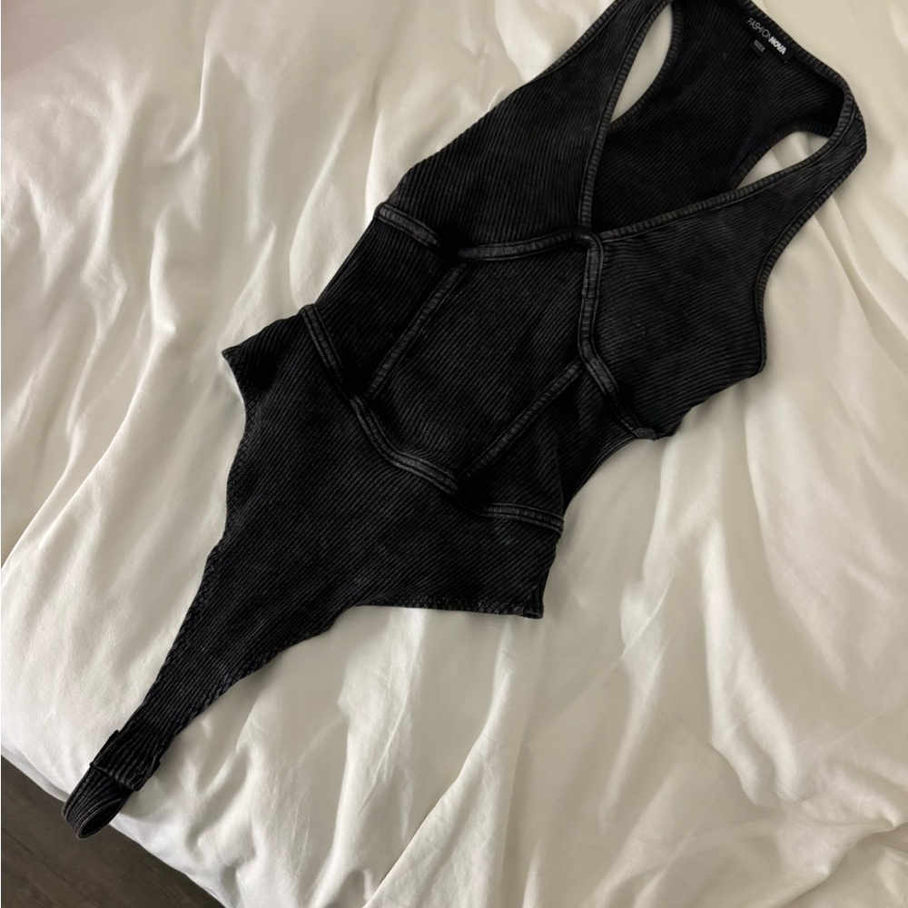 Fashion Nova Charcoal Bodysuit